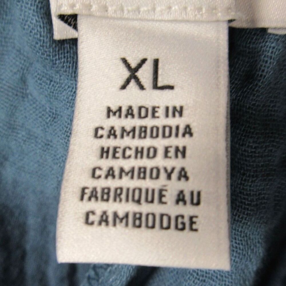 JESSICA SIMPSON Cropped Ankle Gauze Pants XL 16-18 Teal Blue‎ Gauzy Wide Leg NWT - Picture 5 of 12